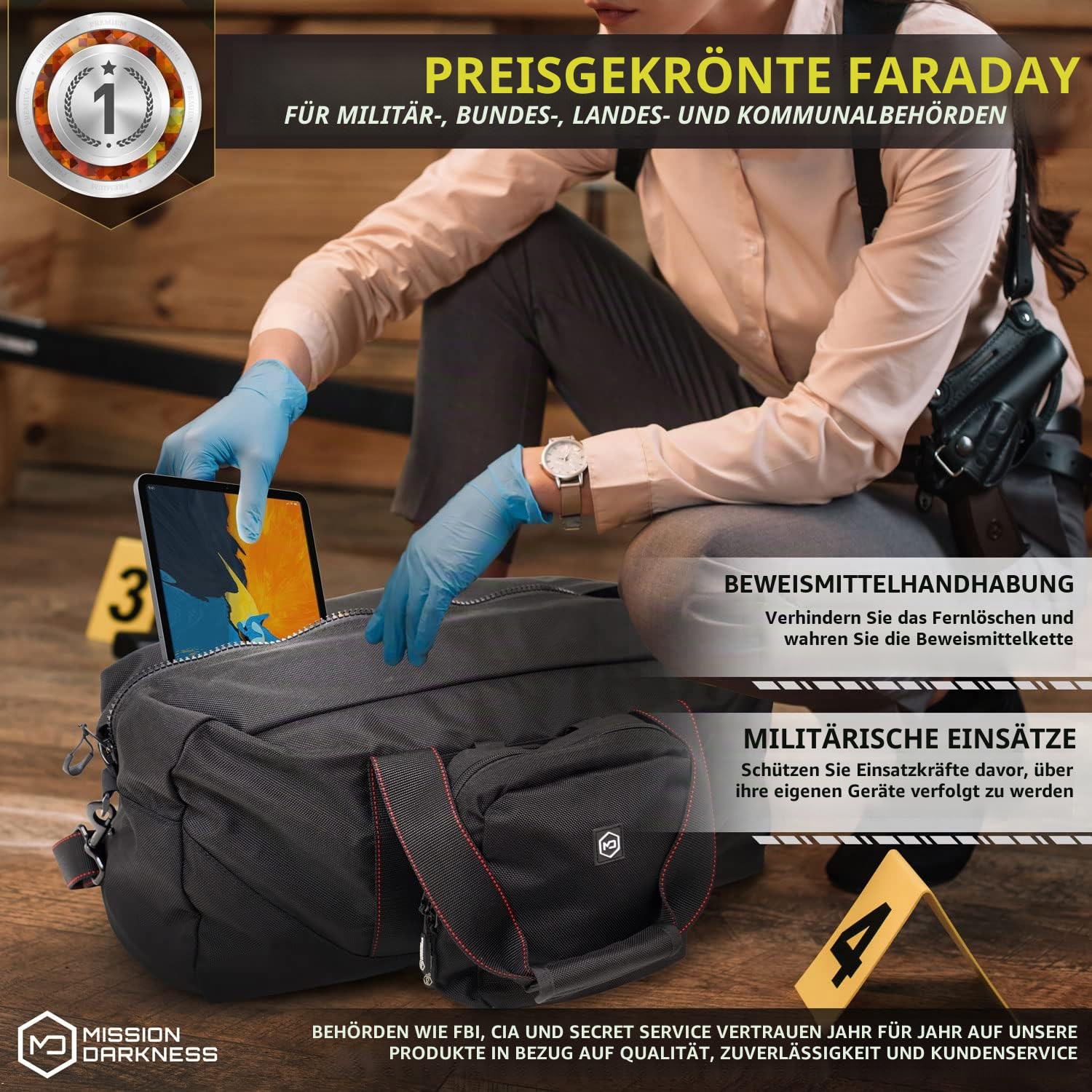 Mission Darkness X2 Faraday Seesack + Abnehmbarer MOLLE Faraday Beutel (Aktualisierte Version) // Militärische HF-Abschirmung für Elektronik und Mobilgeräte Signalisolierung Datenschutz