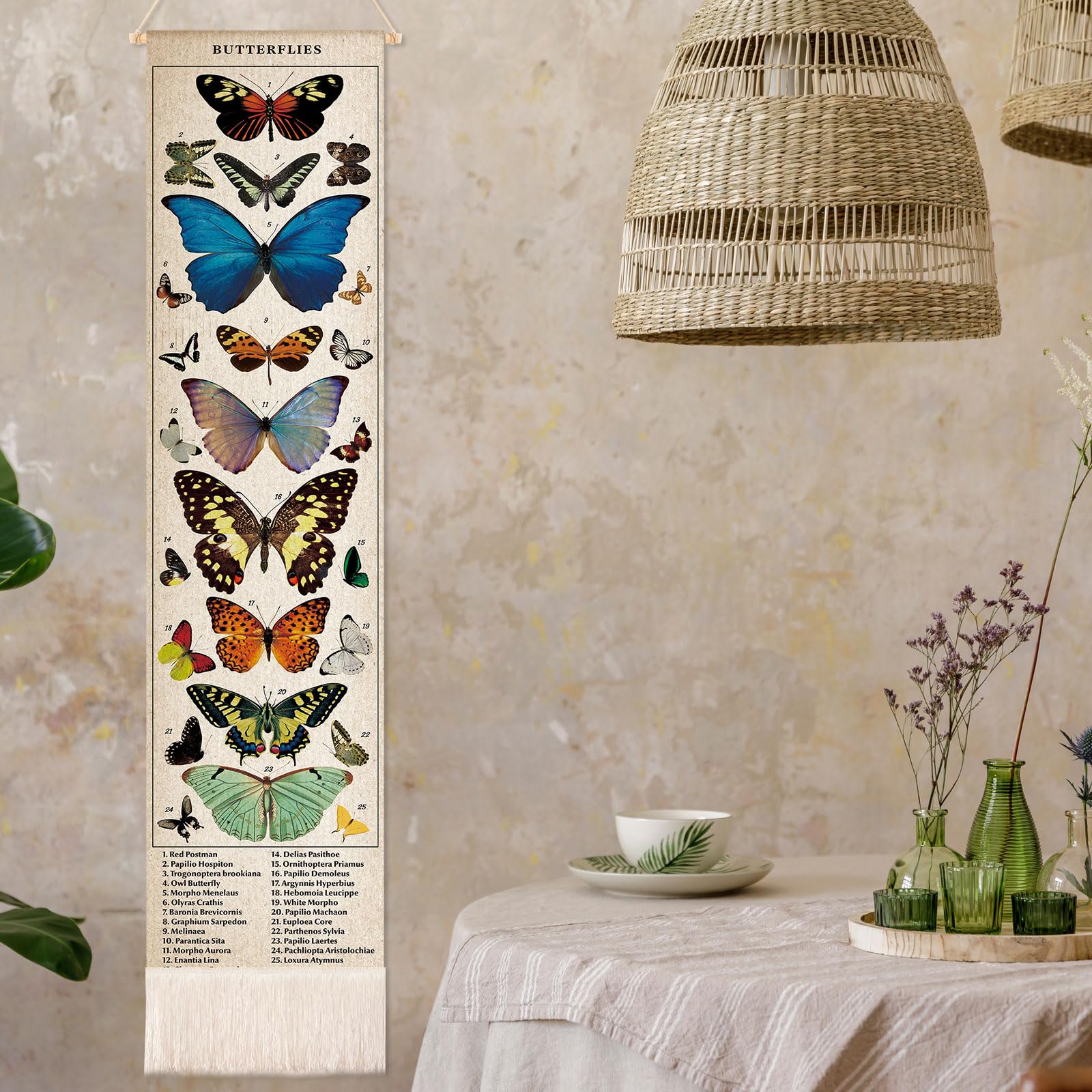 Amazon.com: Geetery Vintage Butterfly Vertical Tapestry Wall
