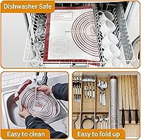 Vista 5 de Alfombrilla de silicona para hornear, tapete antiadherente para masa de pastelería para enrollar, tapete para hornear macarons, tapete de pizza