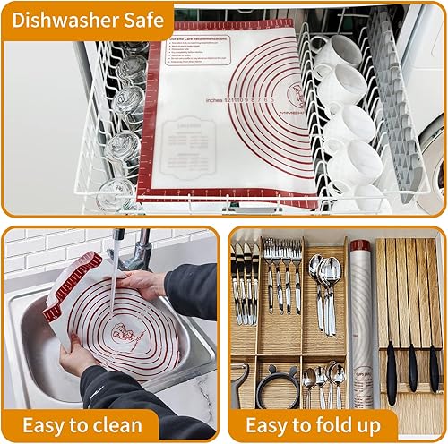 Miniatura 6 de Alfombrilla antiadherente para masa rodante de fondant, tapete de silicona para hornear macarrón, alfombrillas de silicona extra grandes para