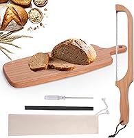 Eoufore 16" Sourdough Bread Knife & Sapele Wood Breadboard Kit - Serrated Stainless Steel Slicer for Thin Slices of Homemade Bread, Baguettes & More