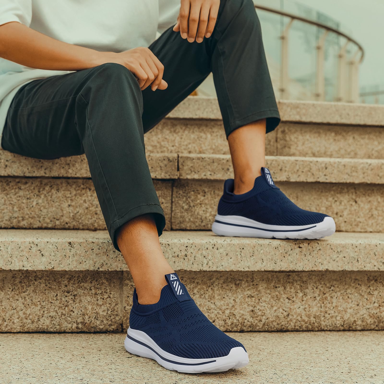 ODCKOI Męskie buty wsuwane bez użycia rąk buty do chodzenia tenis bieganie buty sportowe jogging siłownia trening trampki