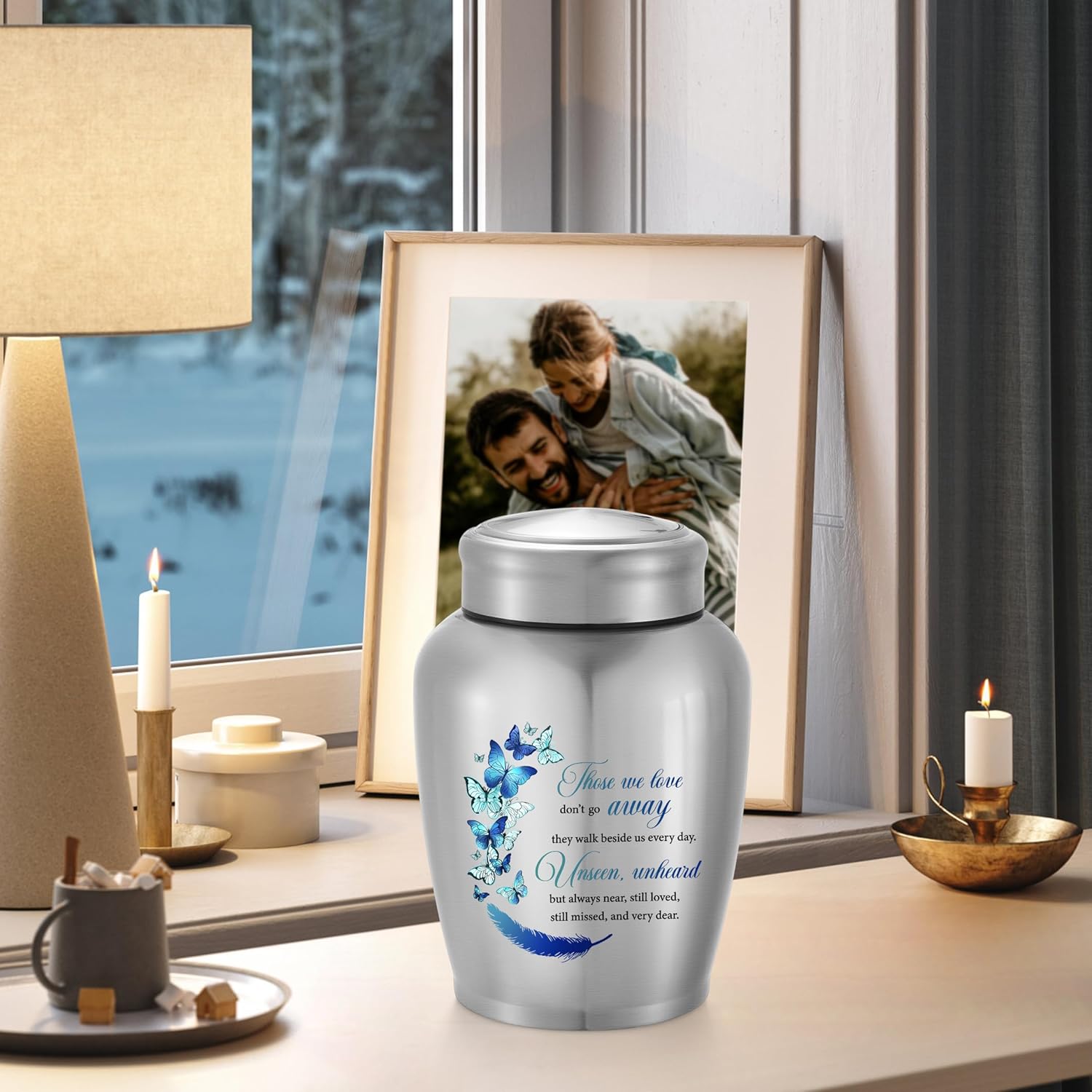 SOITIS Large Urns for Adult Male Female-Decorative Urns, Stainless Steel Funeral Keepsake for Ashes Remains Cremation Urn for Human Ashes for Women Man - Image 6