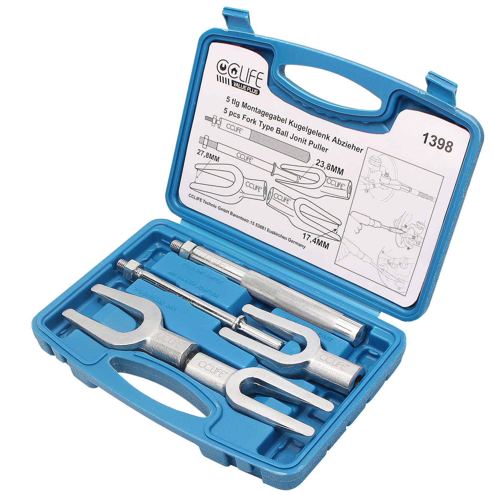 CCLIFE Kit de arrache rotule voiture, séparateur de Joint outil ouverture 5 pièces,17-23-28mm | 5 pièces, 17-23-28 mm, extracteur, fourche de montage