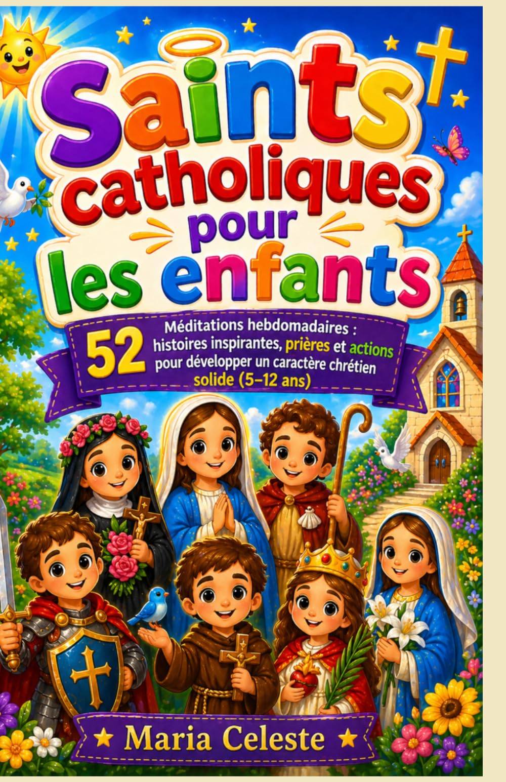 Saints catholiques pour les enfants: 52 Méditations hebdomadaires : histoires inspirantes, prières et actions pour développer un caractère chrétien solide (5-12 ans)