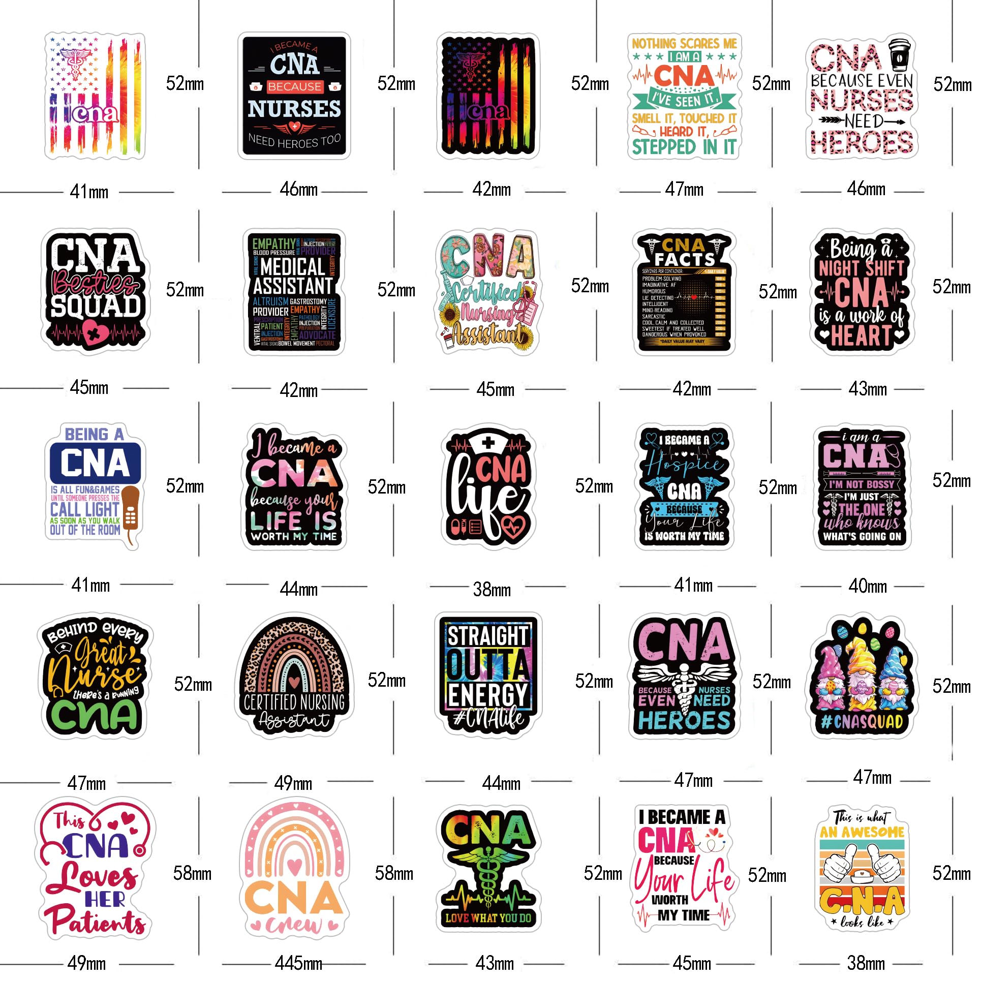 120Pcs CNA Stickers Pack, Life Aesthetic Vinyl Waterproof Sticker Decals for Water Bottle,Laptop,Phone,Skateboard,Scrapbooking,Bumper Choice for Fans for Party Supply…