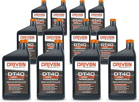 Driven Racing Oil DT40 High Zinc Synthetic 5w-40 12 Quart Bottles Street Performance - Euro Sport Engines - E85 - Methanol Injection
