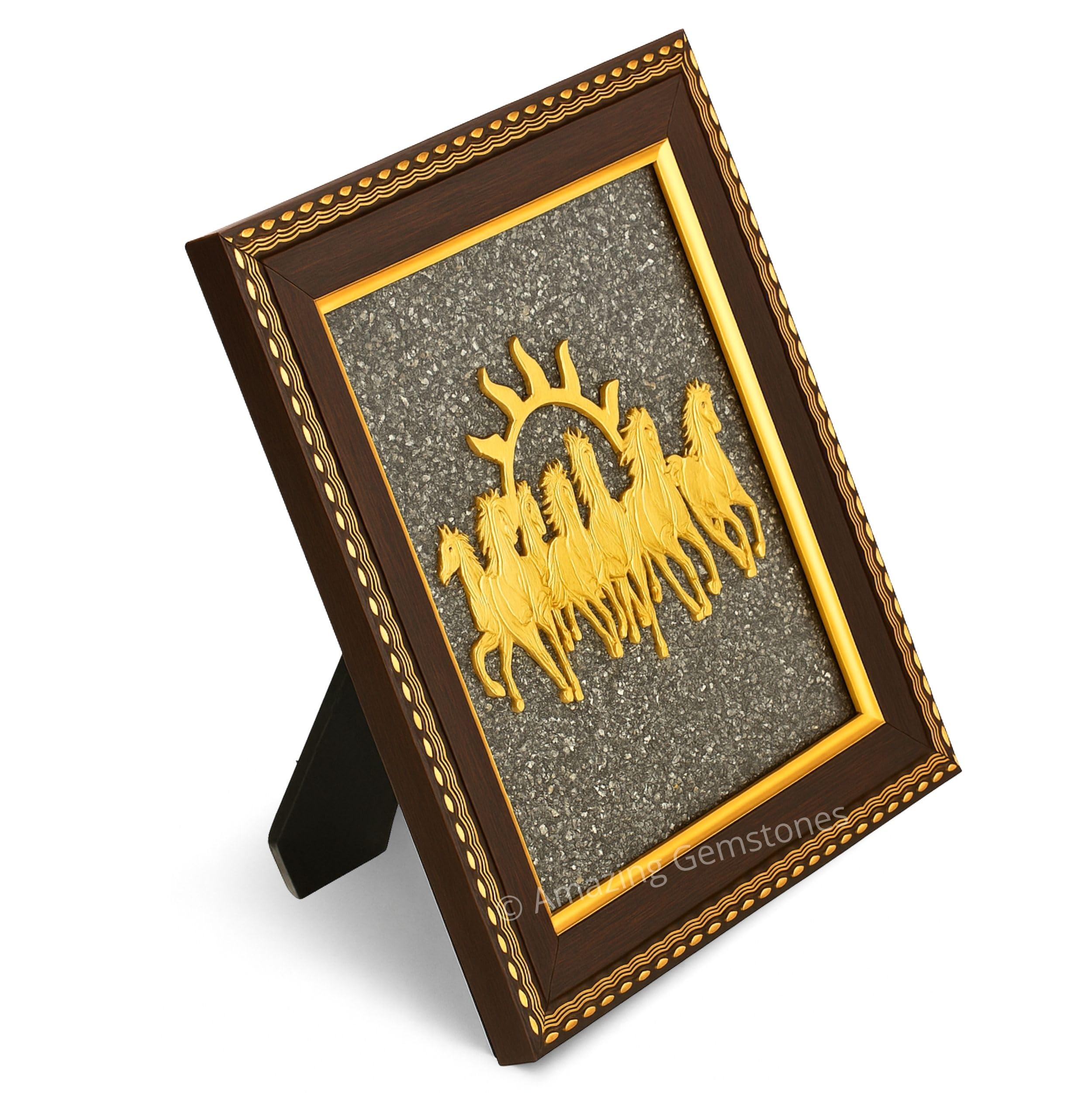 Amazon.com - Amazing Gemstone Pyrite Stone Frame With 7 Running