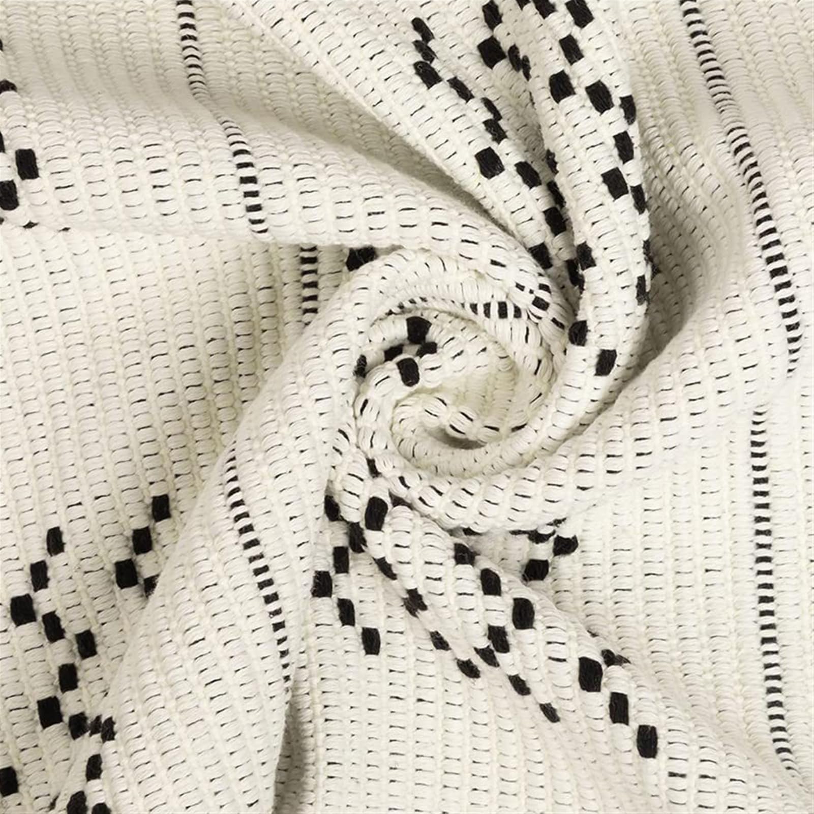 Camino de Mesa de Algodón Estilo Bohemio Camino de Mesa Lavable con Borlas para Boda Fiesta Hogar Cocina Mesa de Comedor Decoración Blanco, 35 x 200 cm
