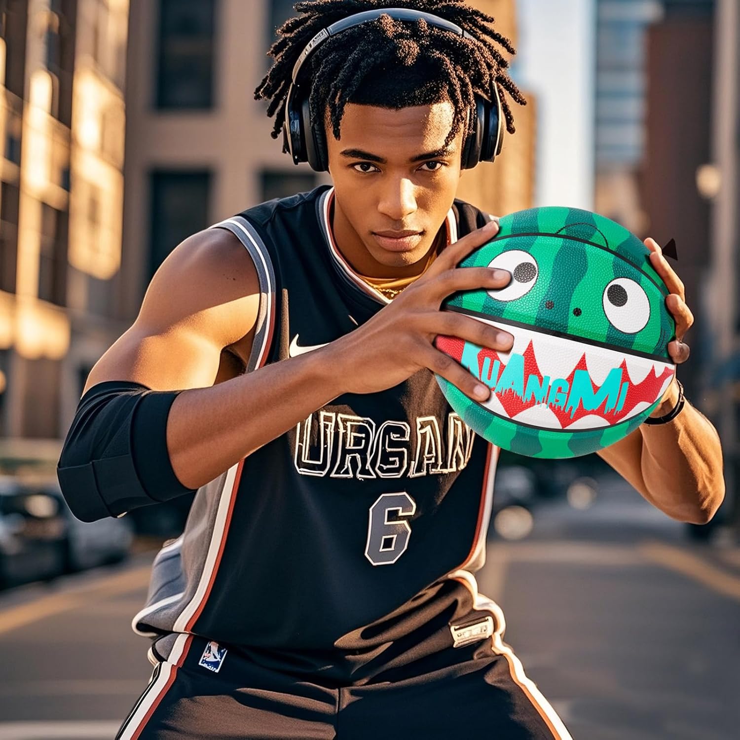 Kuangmi Hip-hop Street Basketball, Standard Official Size 7 29.5", Indoor & Outdoor Street Basket Ball