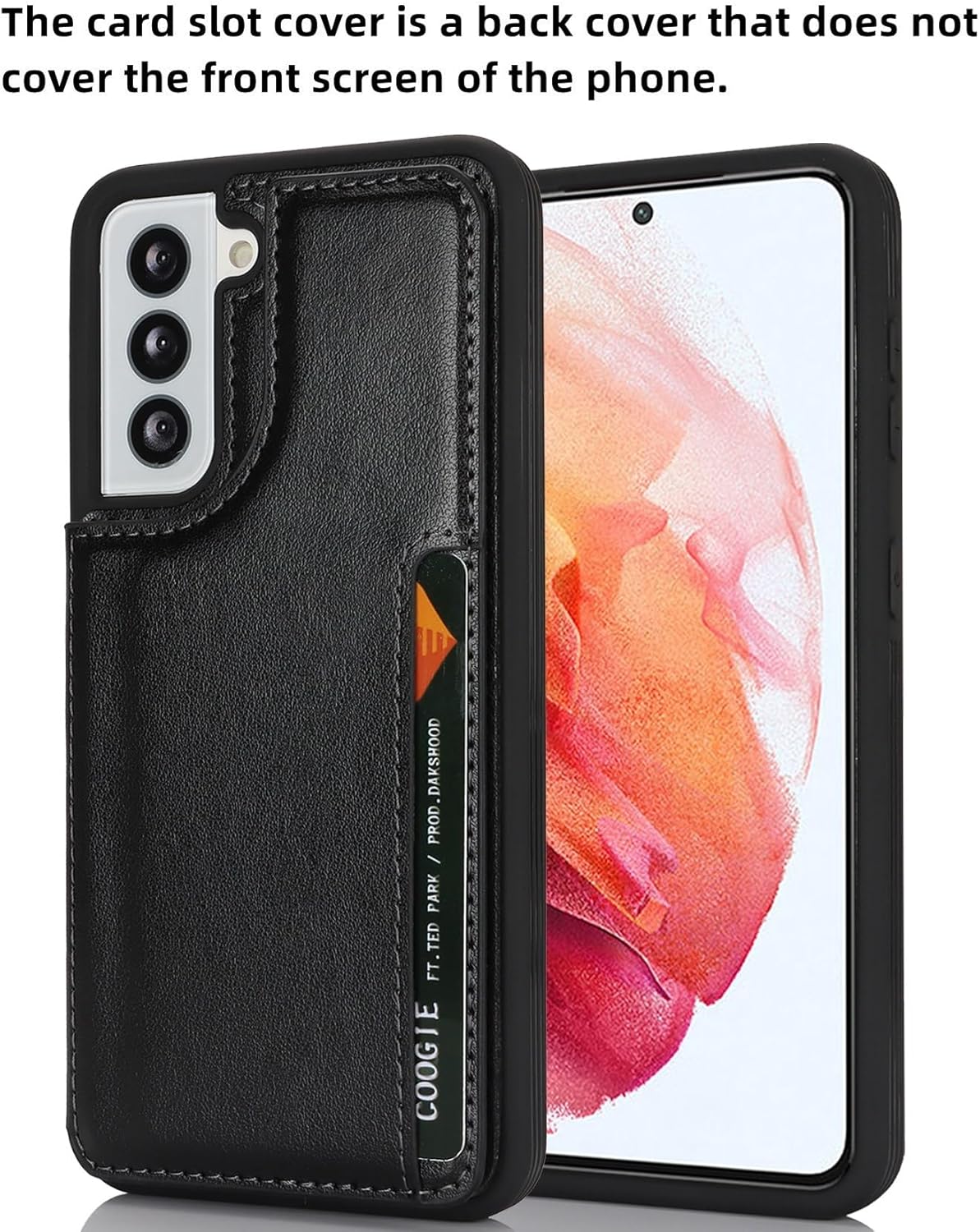 iCoverCase Compatible with Samsung Galaxy S21 FE Case with Card Holder, S21 FE Wallet Case for Women Men [RFID Blocking] PU Leather Protective Phone Case for S21 FE 5G (Black) - Image 3