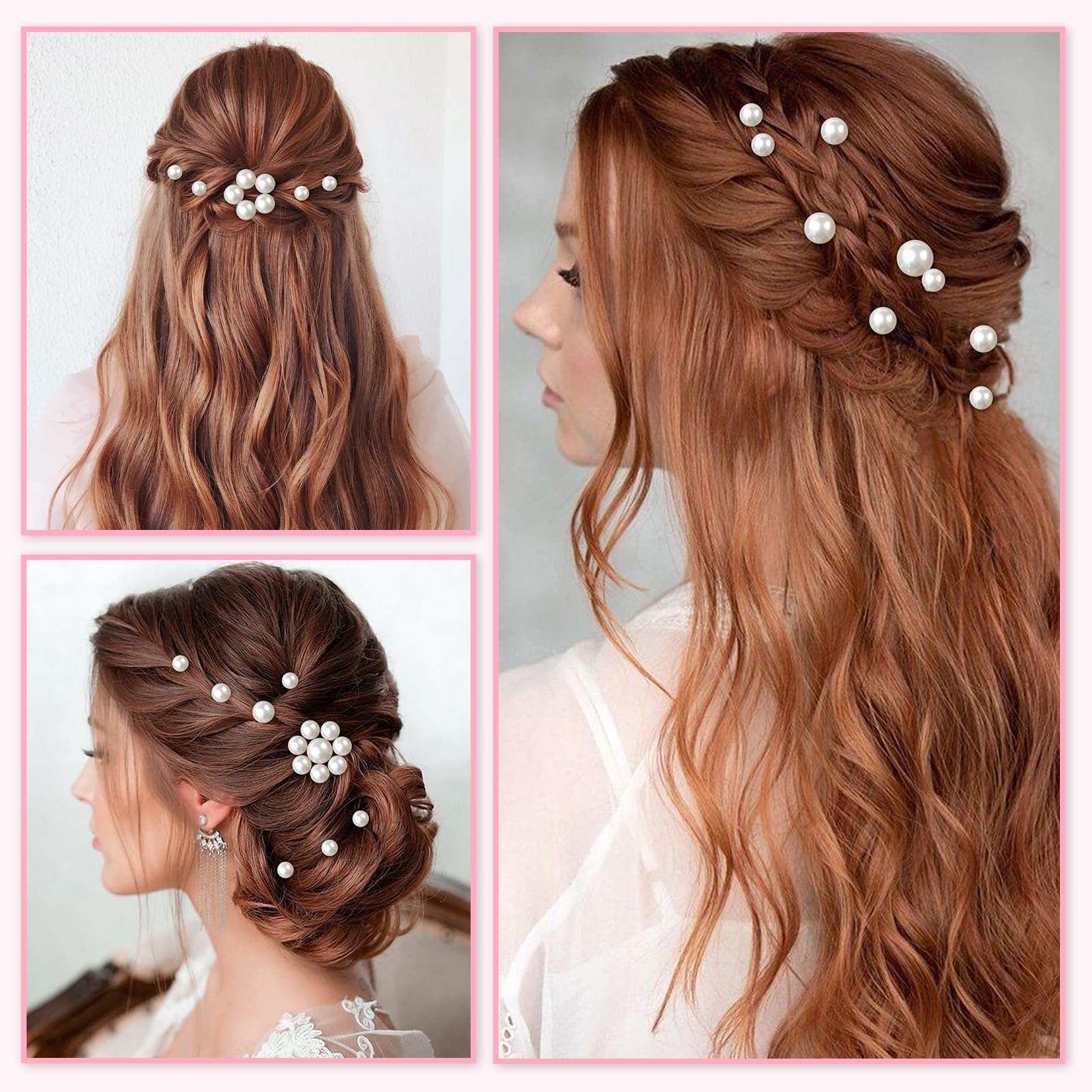 Kiiwah 32 Pezzi Sposa Fermaglio Capelli Donna, Elegante Forcine per Capelli Sposa con 4 Taglie Perla per Donne e Ragazzi, Perla Accessori Capelli Sposa per Matrimonio, Ballo di Fine Anno, Festa