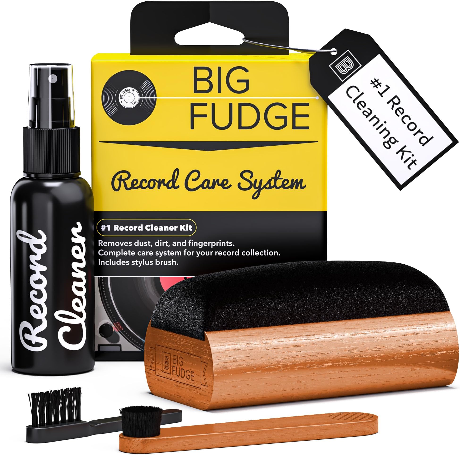 Complete 4 In 1 Vinyl Cleaning Solution Includes Velvet Record Brush Xl Cleaning Liquid Stylus Brush And Travel Pouch Will Not Scratch Your Records Record Cleaner Kit