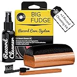Big Fudge Vinyl Record Cleaning Kit - 4-in-1 Record Cleaner Solution - Includes Ultra-Soft Velvet Record Brush, Cleaning Liquid, Stylus Brush and Storage Pouch