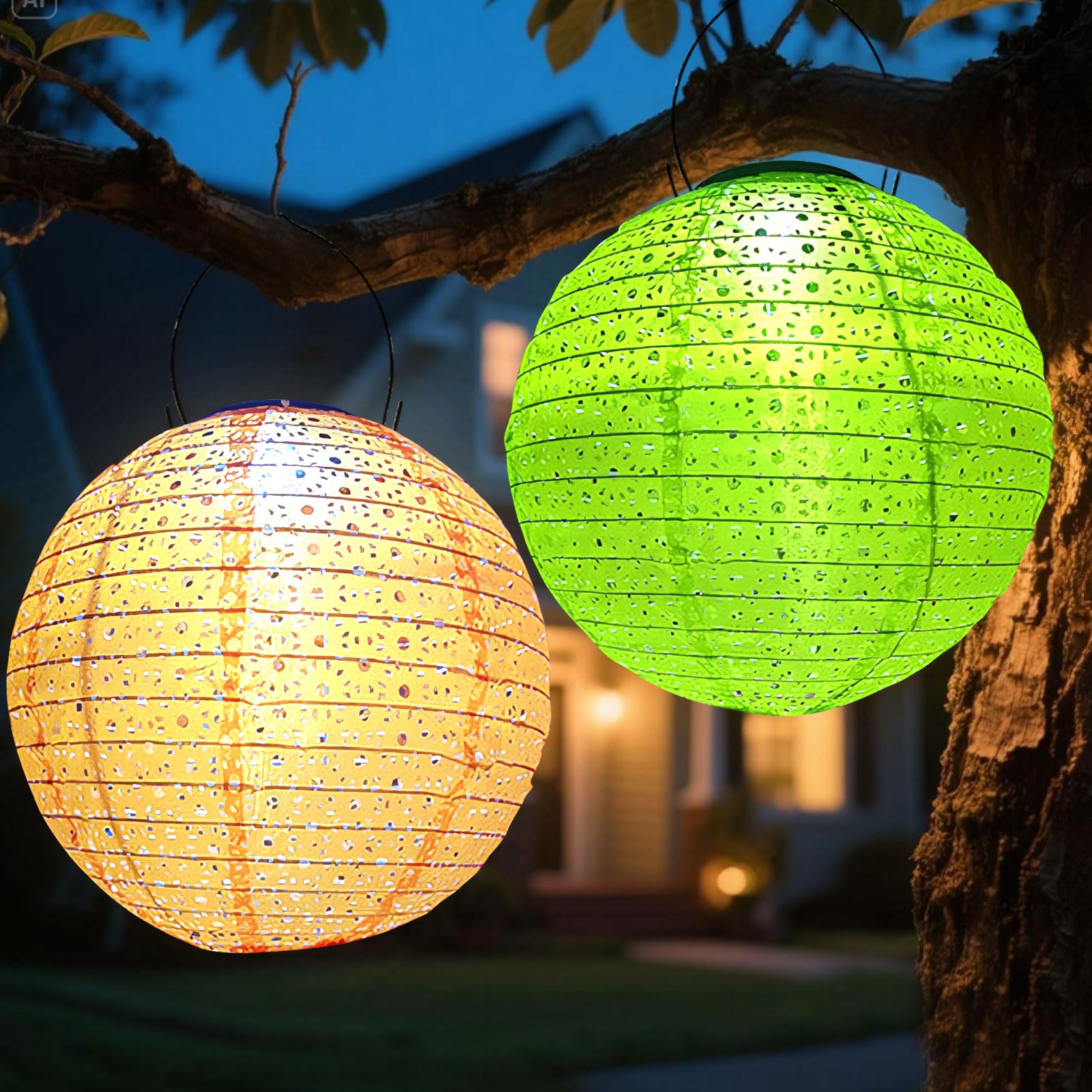 Pack of 3 Lanterns Outdoor Weatherproof | 30 cm Solar Lanterns Outdoor Weatherproof | Lanterns Solar Outdoor | Solar Lights for Outdoor Hanging | Garden Lantern Solar Lantern for Outdoor/Garden
