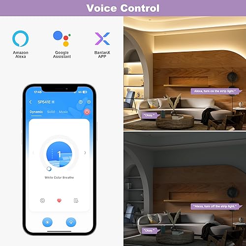 Miniatura 5 de MIWISE COB - Tira de luces LED de 65.6 pies, certificación UL, CRI 90+ regulable, 3000 K, blanco cálido, superbrillante, con control por