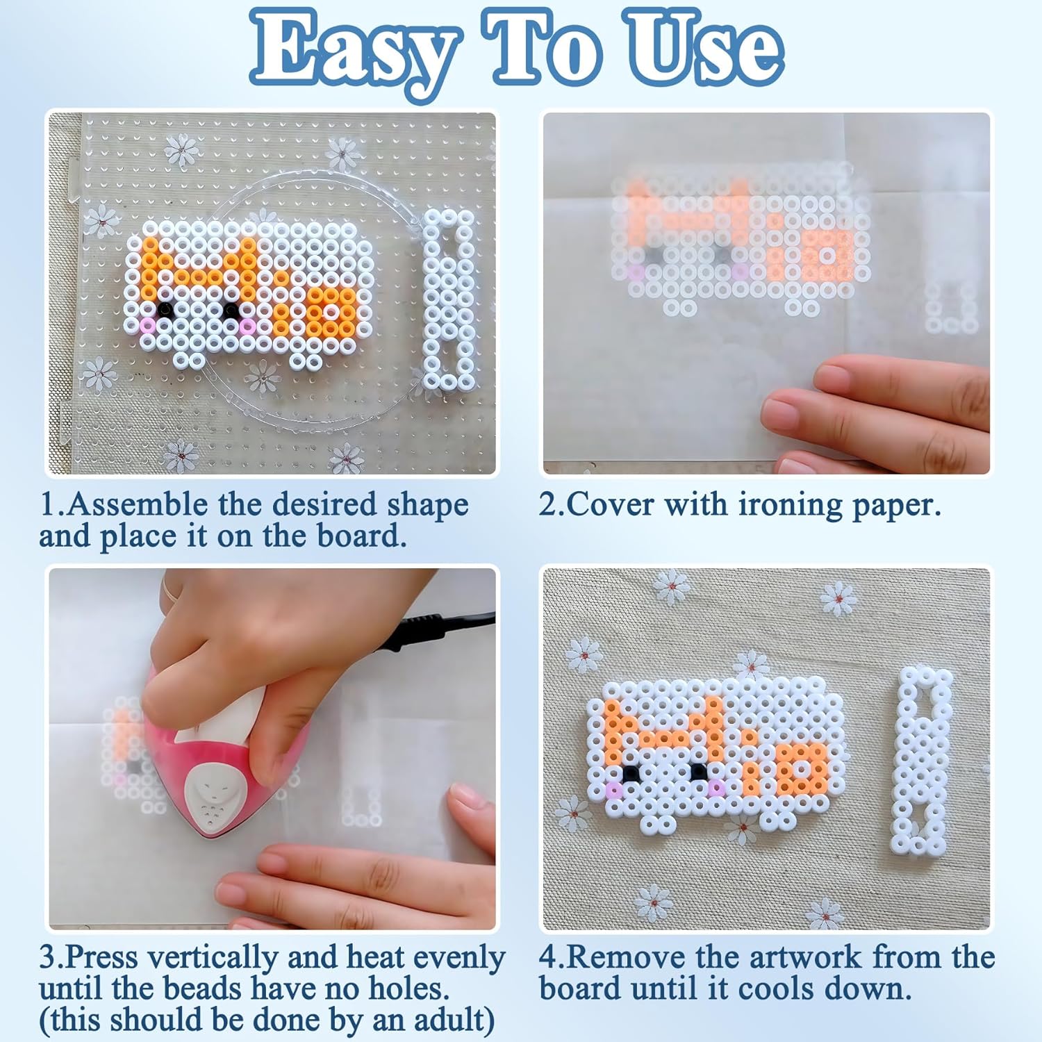 8400 Pcs Fuse Beads Kit-24 Colors, 2.6mm Mini Melty Beads Set for DIY Crafts, Mosaic Art, Home Decor & Creative Projects Gifts for Christmas and Birthday (MC24-1A) - Image 4