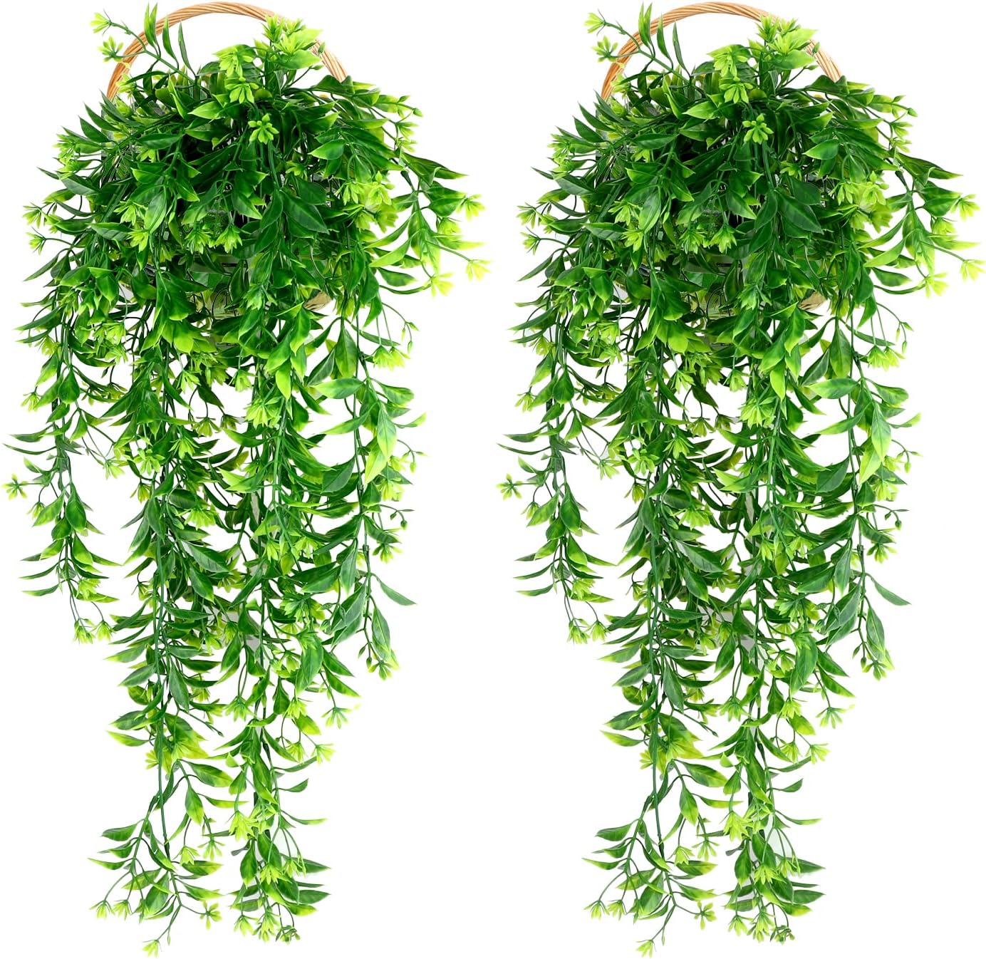 Aoleytech 2 Pcs Artificial Hanging Vines Faux Ivy Vines Plastic Vines