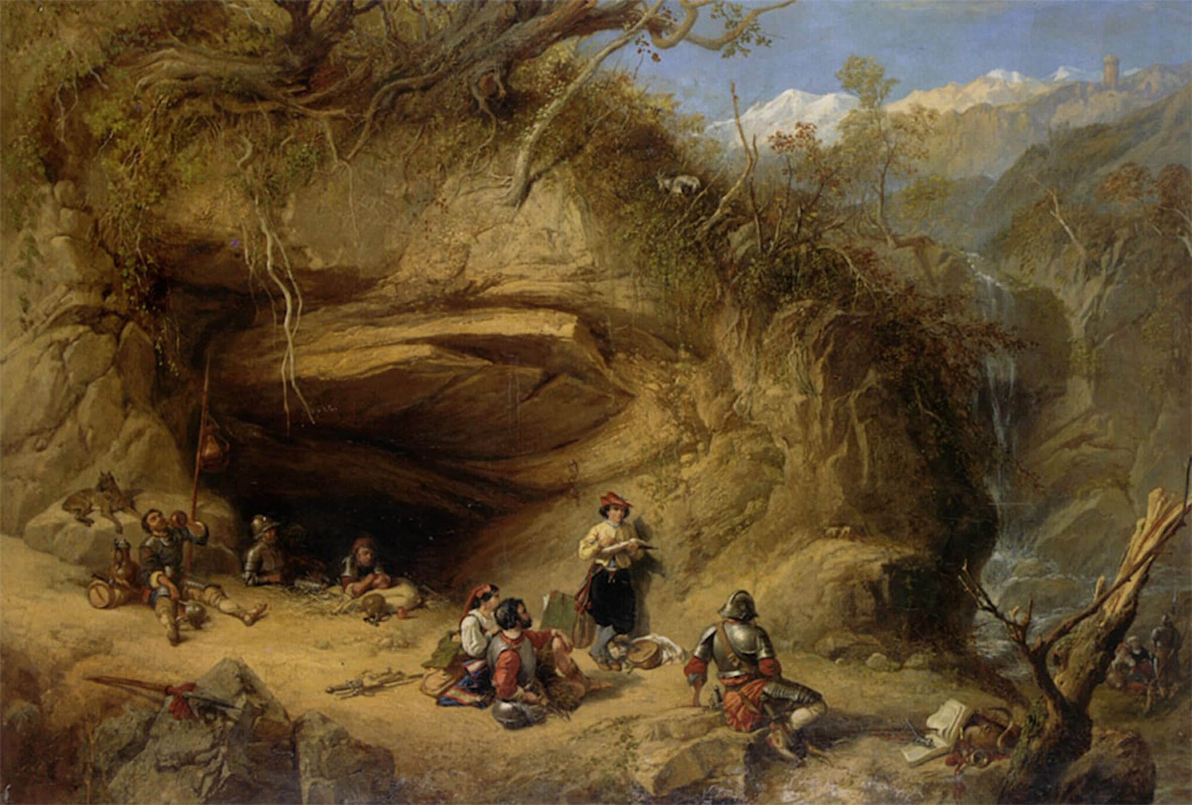 ARTXLXXBN Famous Painting Canvas Artwork Graffiti Print Scene Near Zeldkirch in the Tyrol by Clarkson Stanfield Portrait Canvas Image for Home Decor 60x90cm