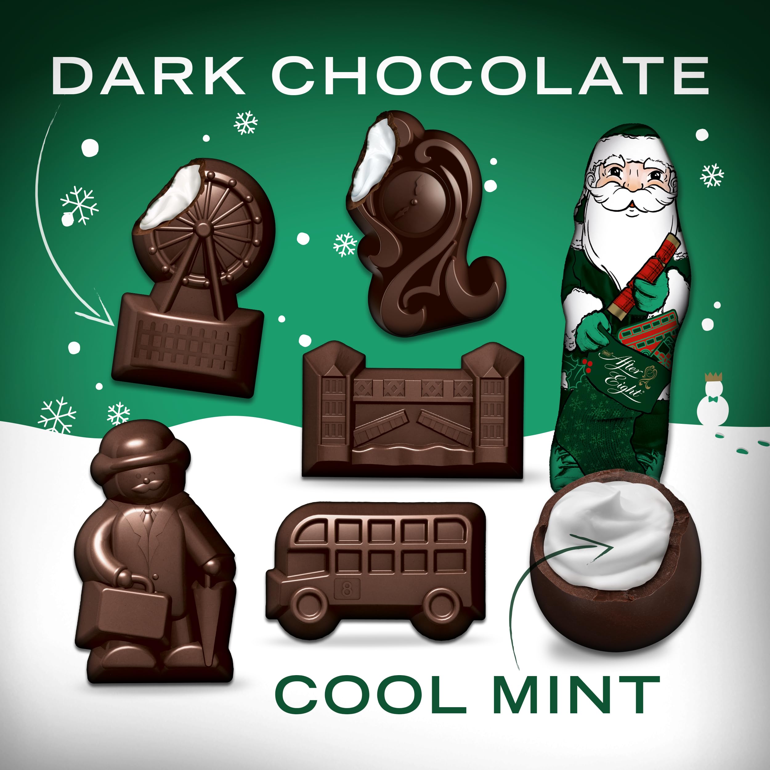 AFTER EIGHT Calendario Avvento 2025 Personaggi di Cioccolato Fondente ripieno alla Menta 199g