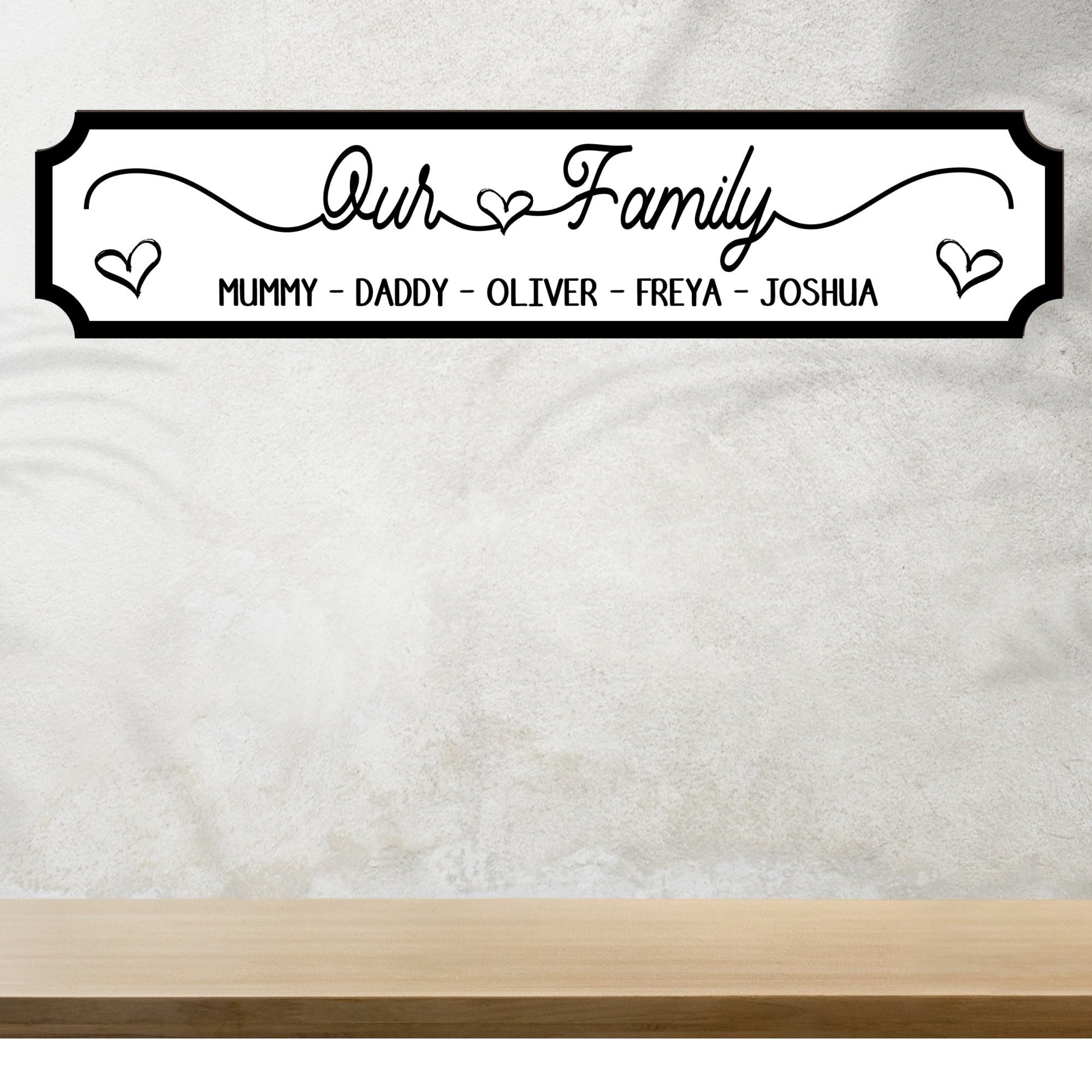 Personalised Our Family Street Sign Plaque - Custom Own Names Family Wooden or Acrylic Wall Art Decoration Keepsake Home Décor
