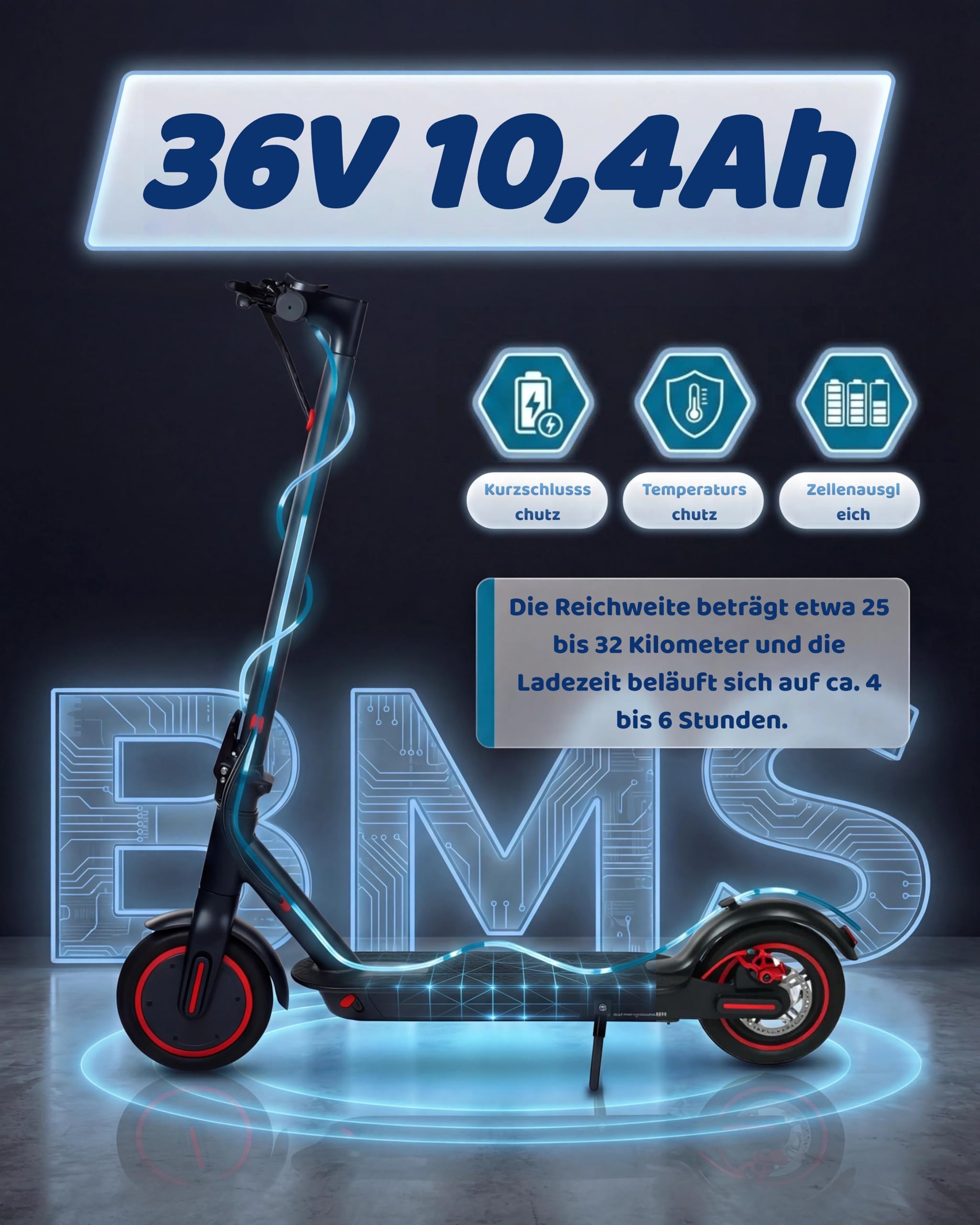 8,5'' Luftreifen E-Scooter mit APP, Doppelbremsen Und Kinetische EnergierüCkgewinnungssystem, Bis Zu 30km Reichweite & 120Kg Traglast, mit StraßEnzulassung