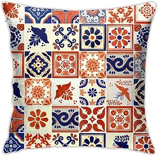 Federa per cuscino in ceramica marocchina Talavera messicana in ceramica per cuscino quadrato di lusso, per divano, casa, soggiorno, 45,7 x 45,7 cm