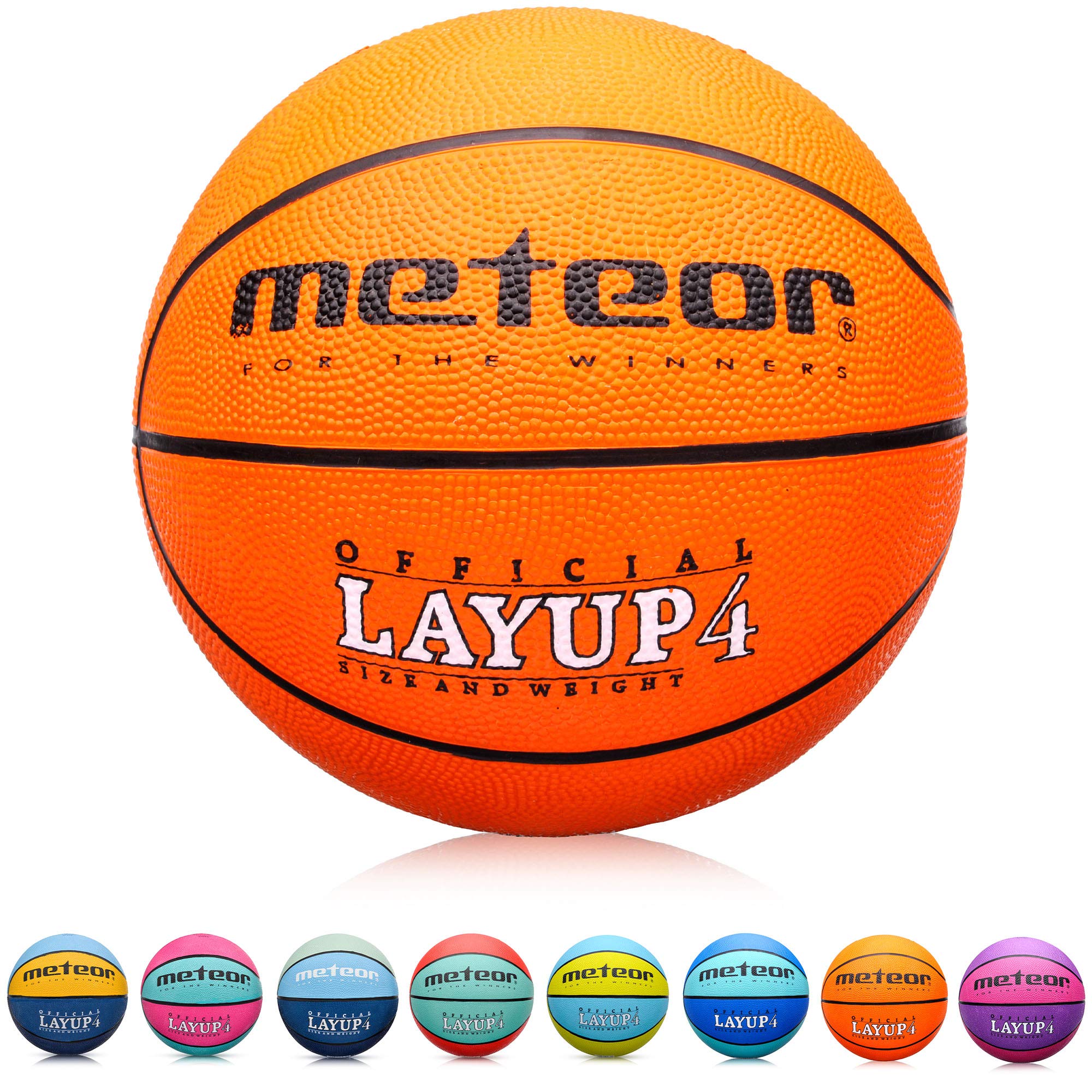 meteor Layup Kinder Mini Basketball ideal auf die Jugend Kinderhände - von 4-8 Jährigen abgestimmt idealer Basketball für Ausbildung weicher Basketball mit griffiger Oberfläche