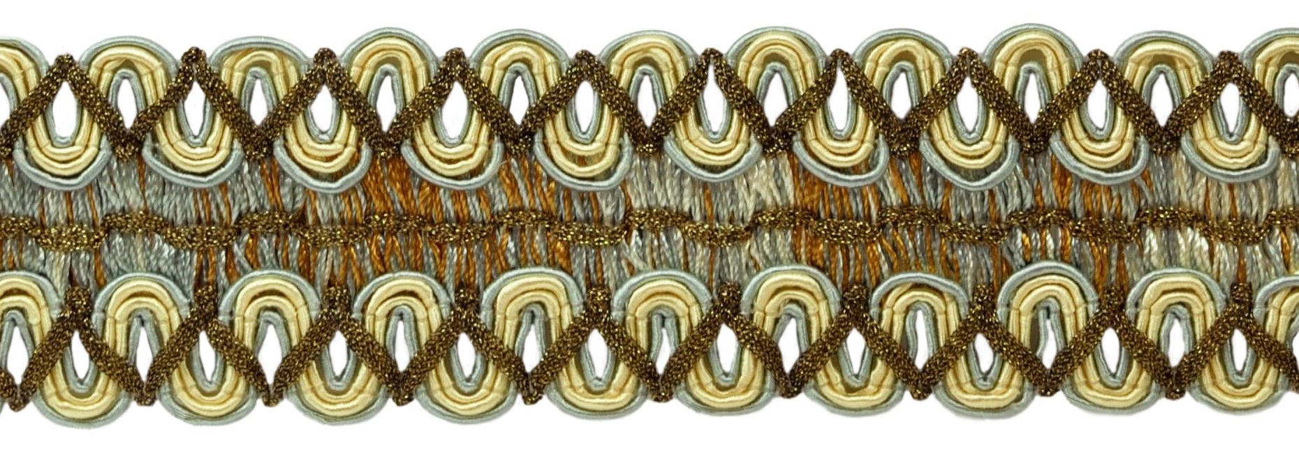 Galon gimp braid argent bleu 5,5m pour mercerie et couture Island Breeze 5939