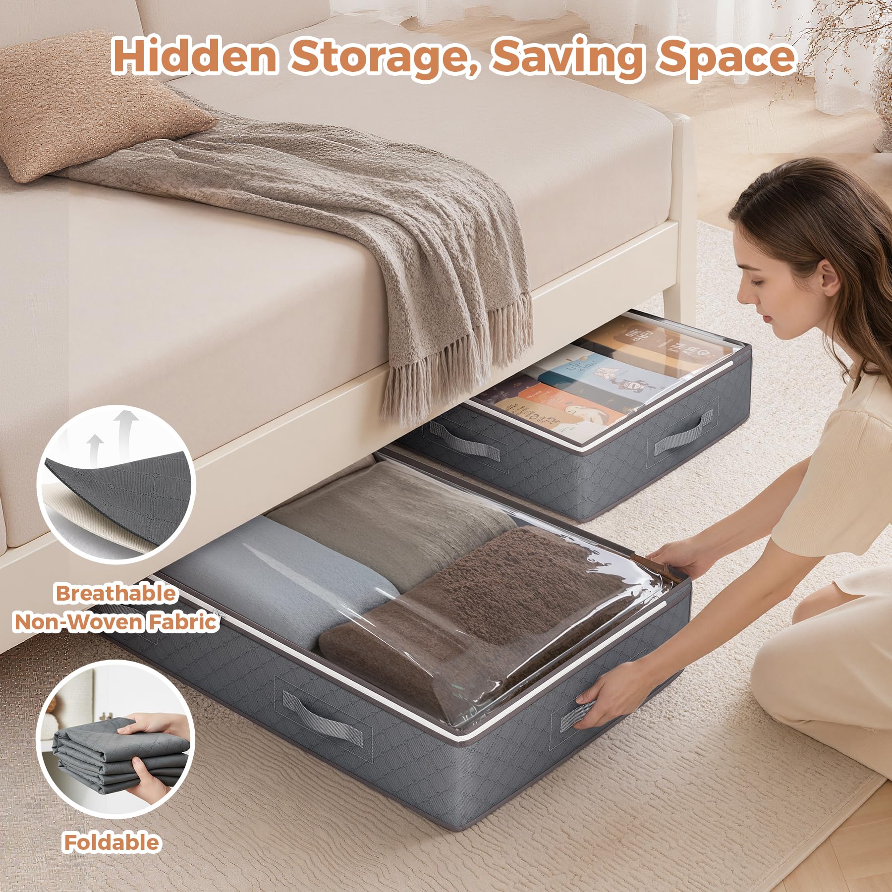 Best Under Bed Storage 2026: 5 Space-Savers Compared 3 BuddingJoy-BuildaJoyfulLifeforYou Budding Joy 90L Under Bed Storage Containers, — product photo