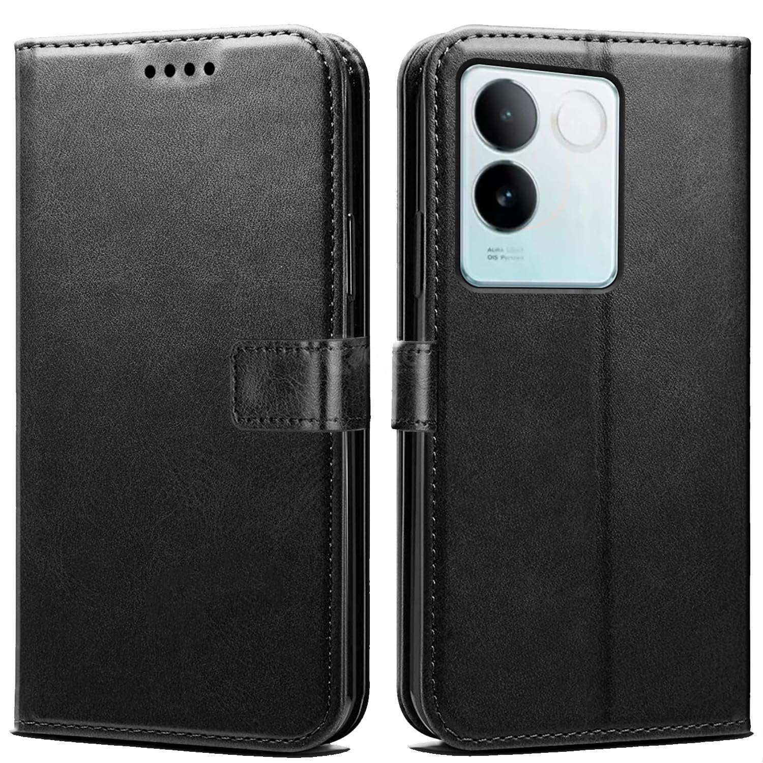 Flip Case for Vivo T2 Pro 5G | Card Slots, Magnetic Closure, Black-image-28