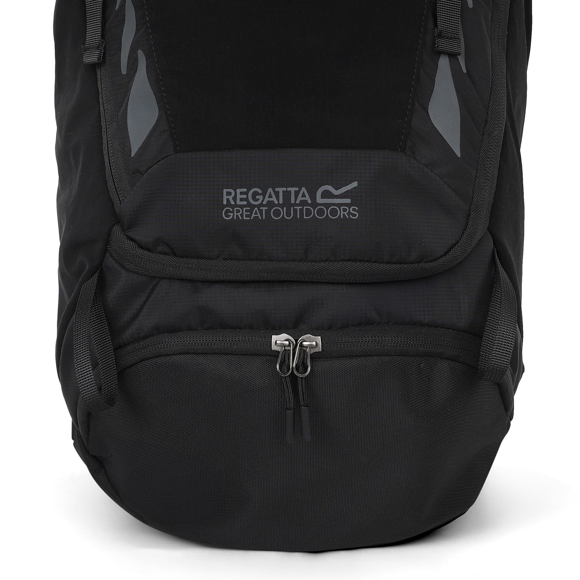 Regatta Plecak Blackfell 65 l, odblaskowy, z metalową ramą, idealny na spacery, wędrówki, kemping i trekking, Czarny, L, Casual