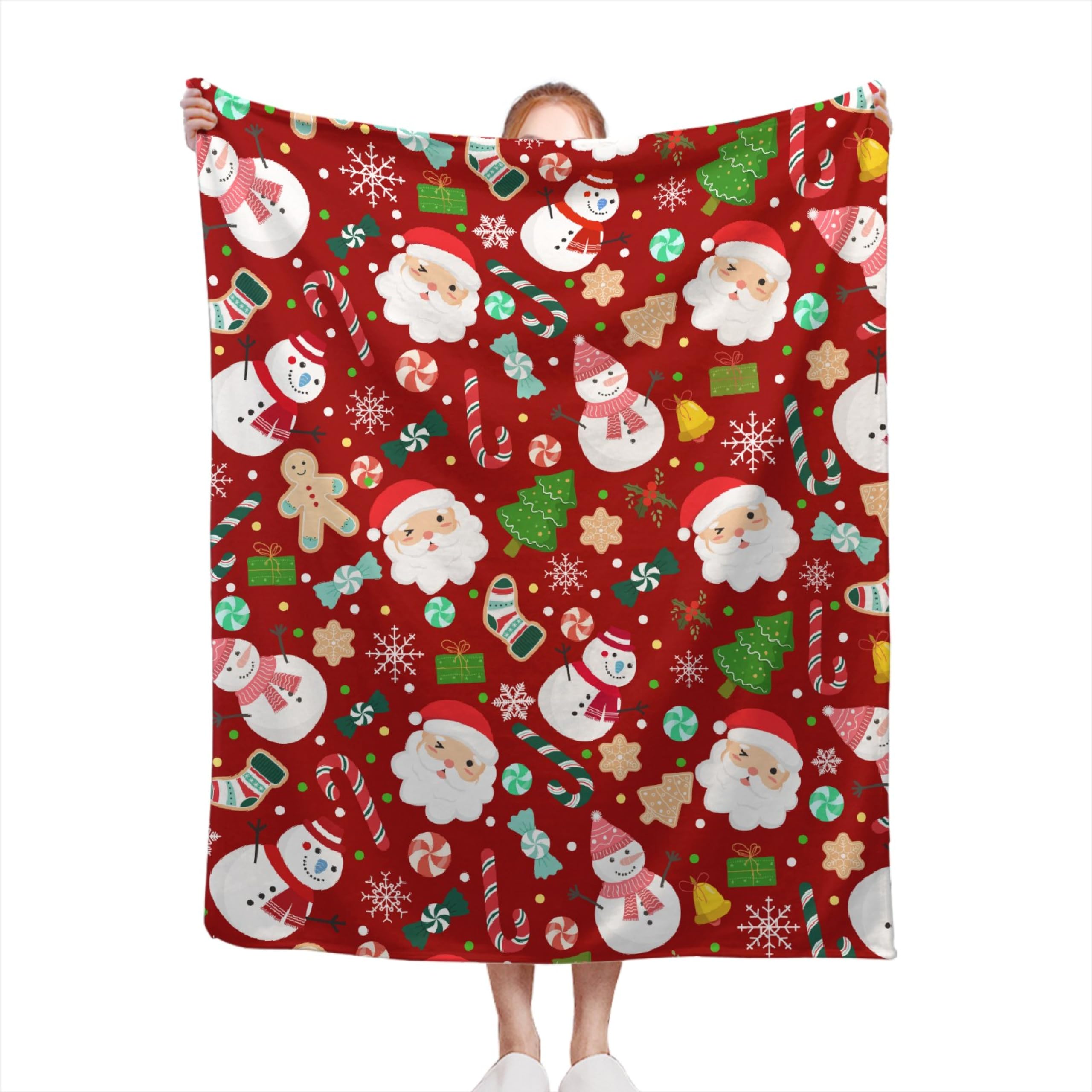 Homiehug Christmas Blanket Funny Throw Fleece Soft Cozy Fuzzy Blankets for Gift Picnic Decor for Kids Girls Boys for Room Couch House Travel Full Size 40''×50''for Kids/Children