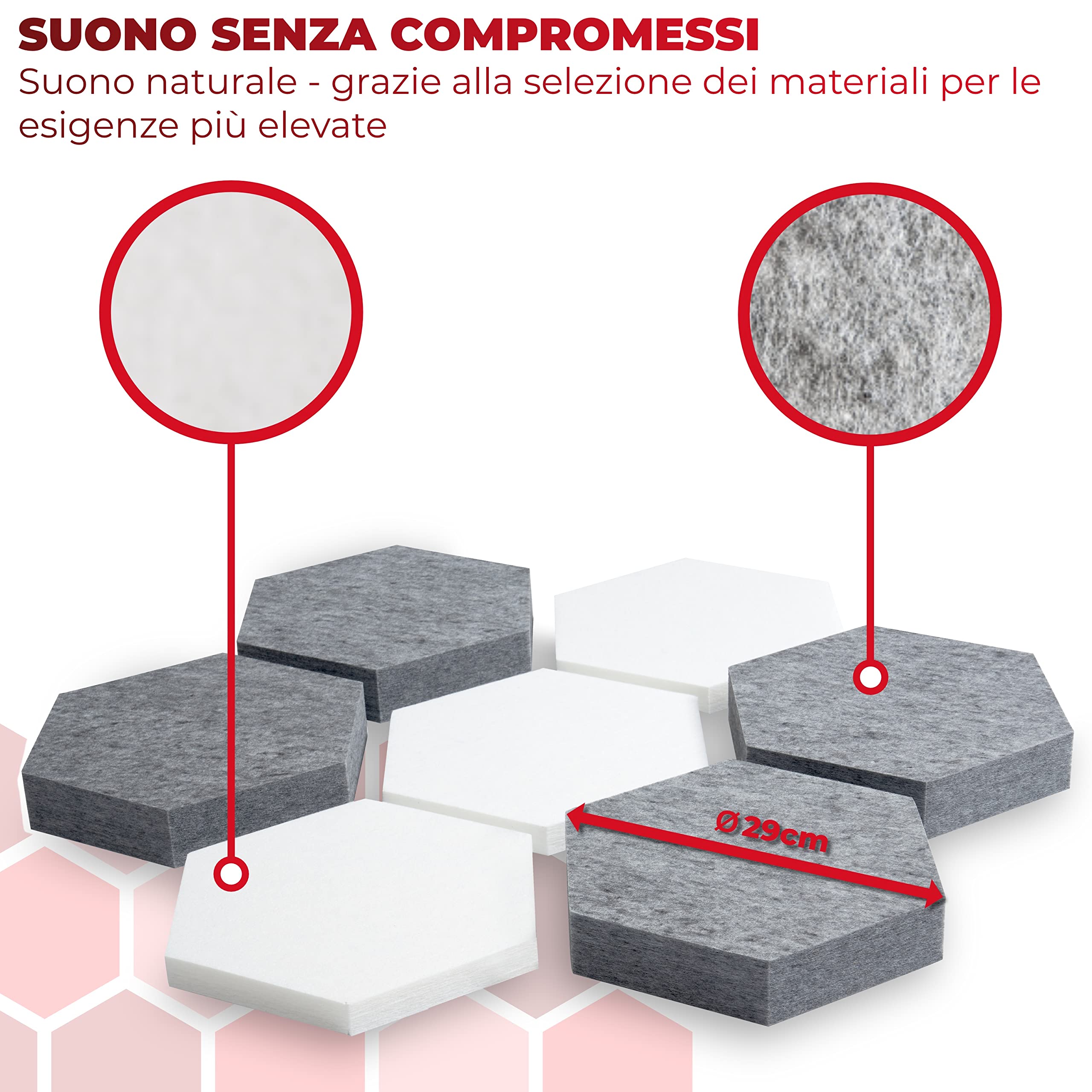 assorbitore acustico da parete, per creare la propria immagine sonora, isolamento acustico in ACOUSTIC FLEECE, adatto per giochi, home office o streaming, FLEECE DUO [10 pezzi]