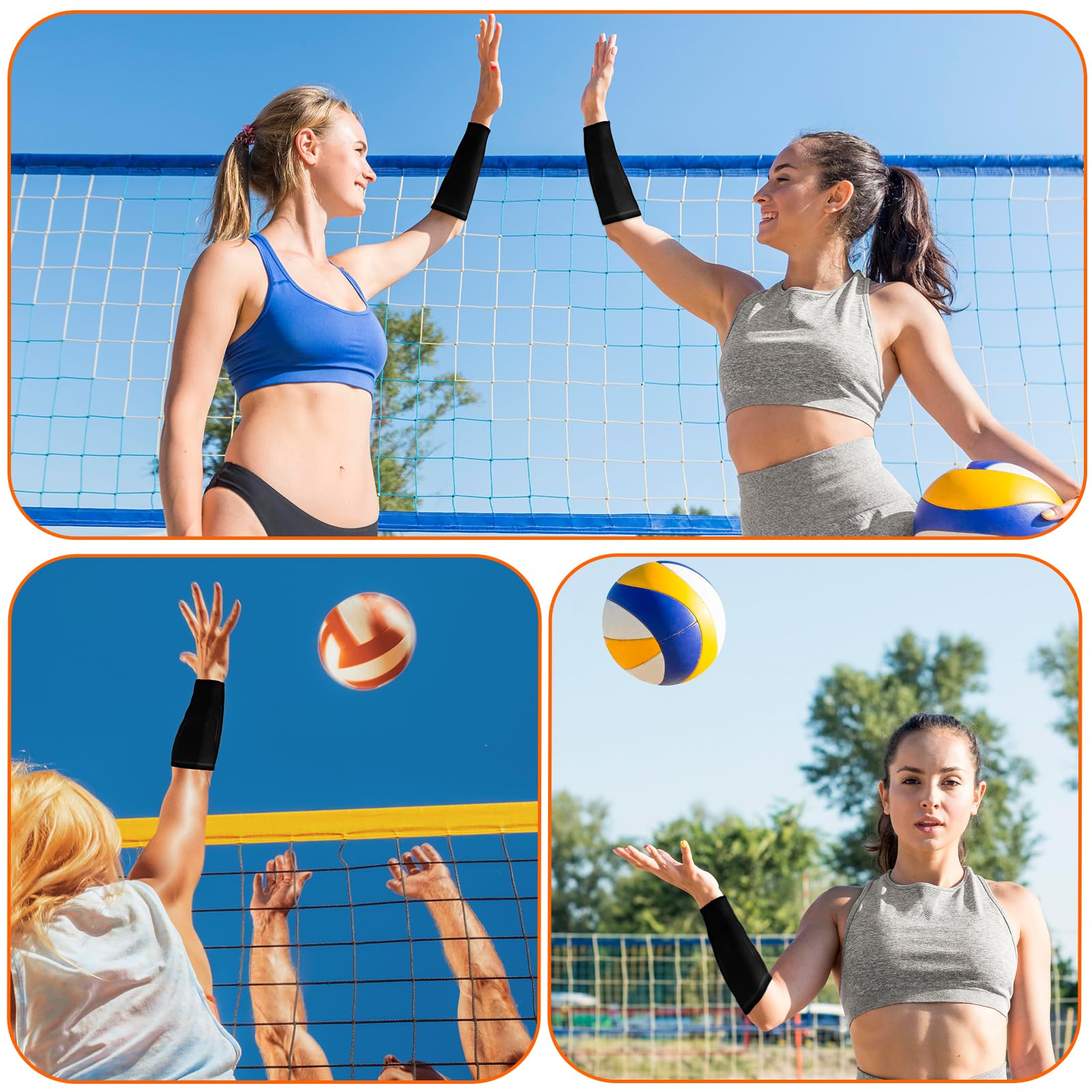 Xinjoduz protectores de antebrazo para voleibol mangas protección deportiva compresión mujeres