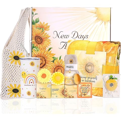 Sunflower Birthday Gifts for Women Self Care Gift - Sending Sunshine Get Well Soon ...