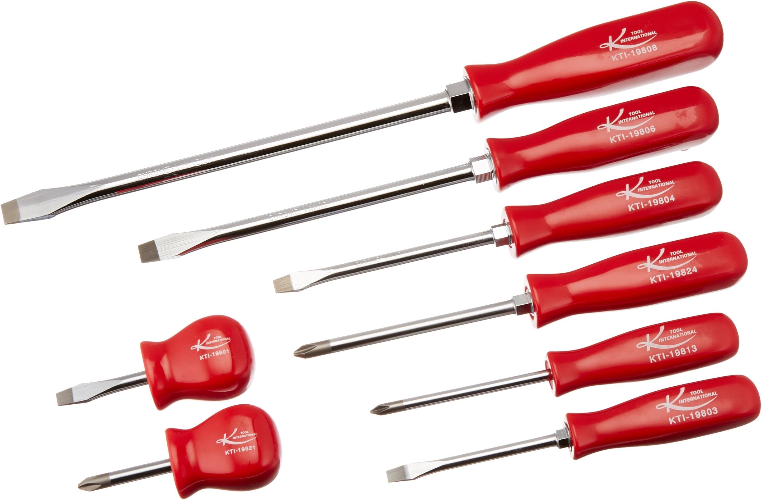 K Tool InternationalScrewdriver Set Phillips & Slotted 8PC RED