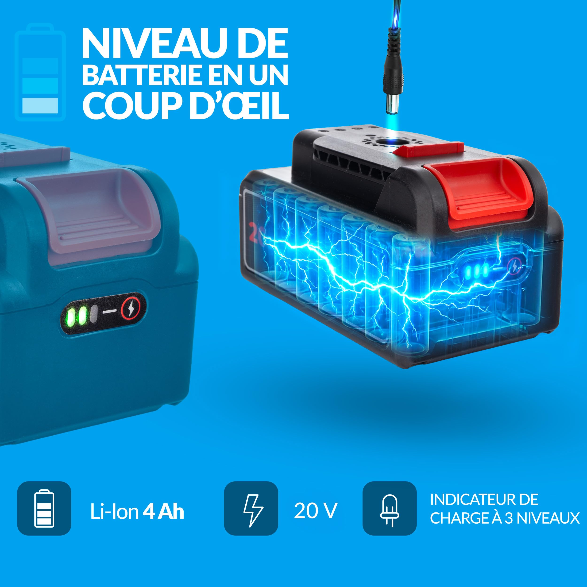 Lehmann Stream Nettoyeur Haute Pression sans Fil 20V Max avec Batterie 4Ah, Nettoyeur Haute Pression sur Batterie Portable, Buse 5-en-1, Tuyau 6 m et Canon à Mousse pour Voiture, Terrasse et Vélo