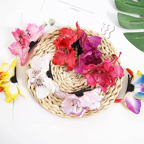 Miniatura 9 de 10 pinzas para el pelo de flores de gasa para mujer, diseño de mariposa, orquídea, cocodrilo, accesorios de boda, decoración de eventos de boda