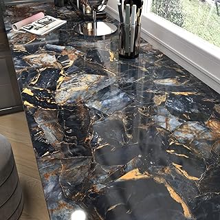 Marble Black Contact Paper Peel and Stick Countertops Gold Contact Paper Peel and Stick Wallpaper for Kitchen Cabinet Waterproof Vinyl Film Marble Shelf Liner Counter Top Cover Wallpapers 15.8x78.7 IN