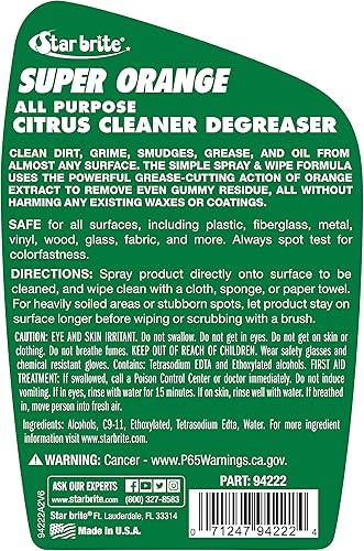 Miniatura 2 de STAR BRITE Super Orange - Limpiador desengrasante multiusos para cítricos, elimina la suciedad, la suciedad, la grasa, las manchas, el aceite