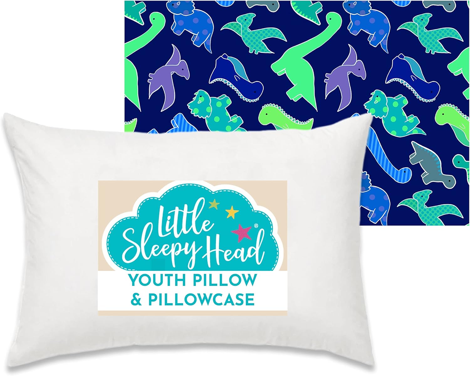 Youth Pillow with Pillowcase (Dinosaurs Blue) 16 X 22