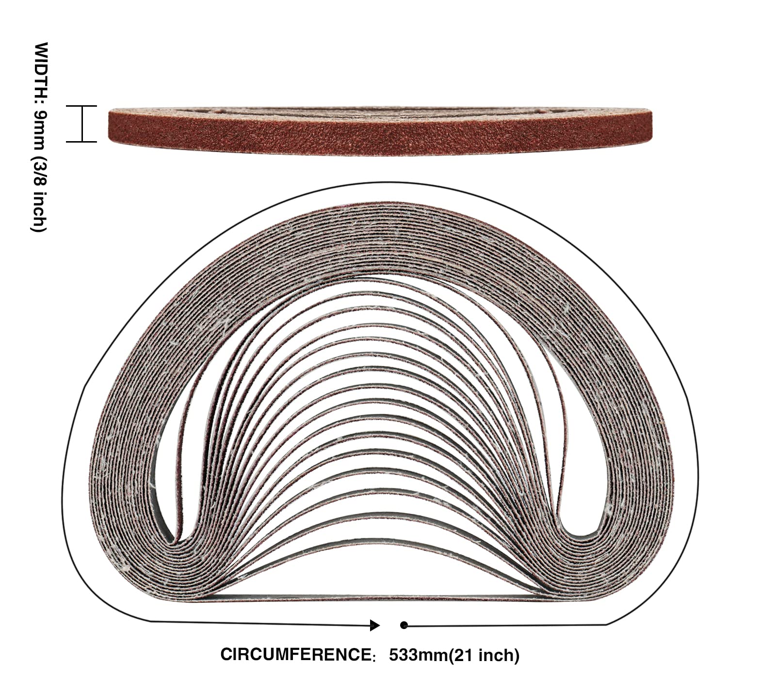 Bandas de Lijado Bandas de Lijado abrasivas de Grano 80/120/180/240/320/400 for pulir y desoxidar, adecuadas for lijadora de Banda 610X100(9X533MM)