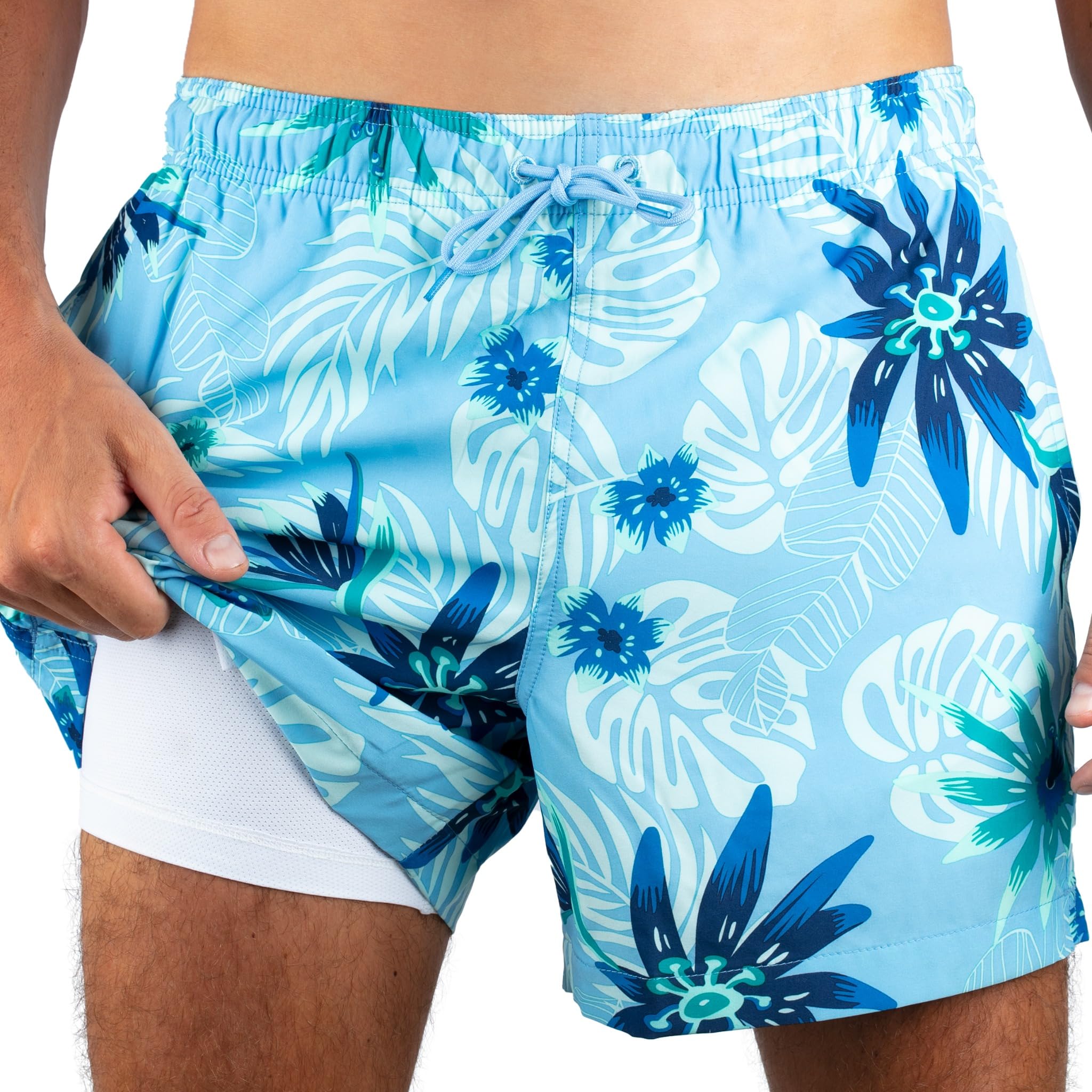 Kanu Surf Men's 5” Adventure Men’s Swim Trunks – UPF 50+ Quick-Dry Bathing Suit Shorts with Pockets & Compression Liner