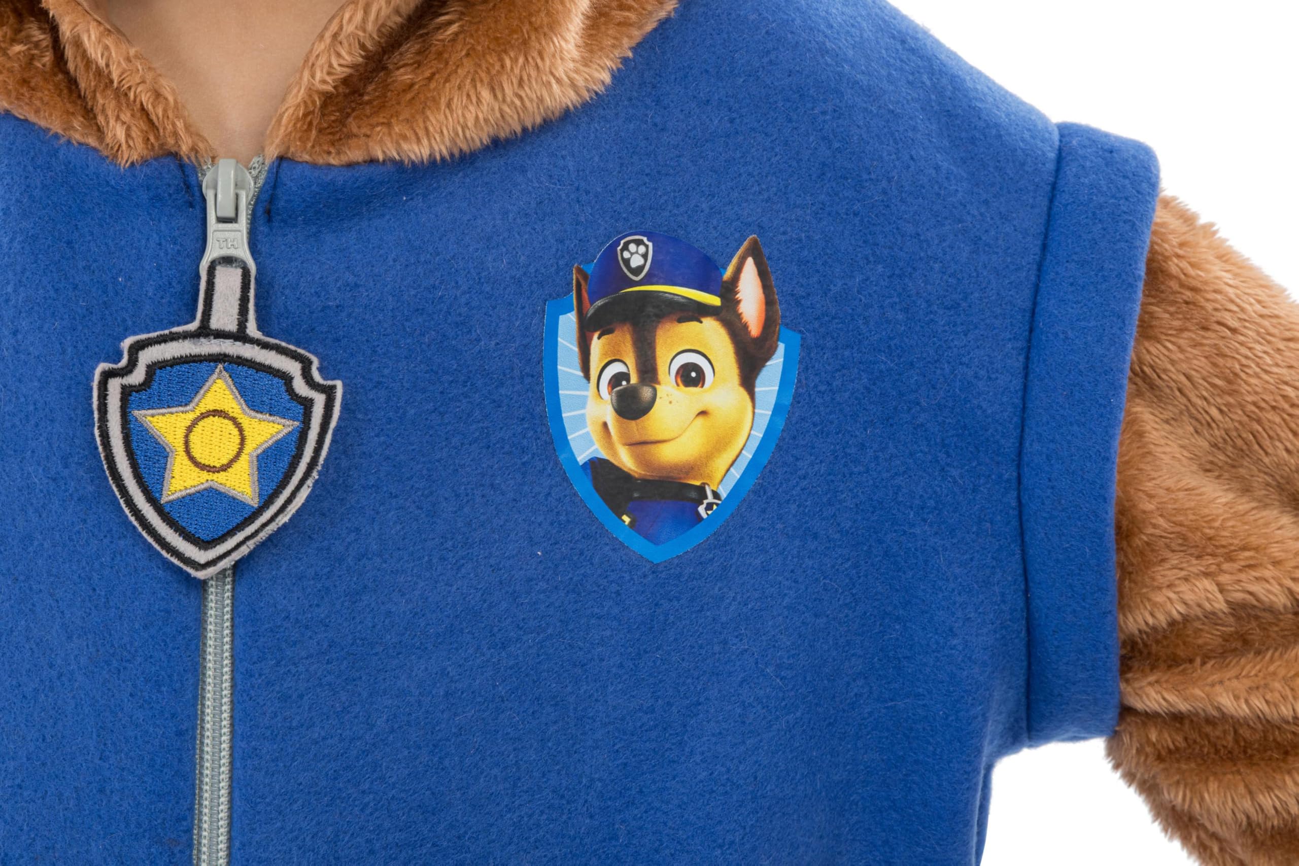 Chaks - kombinezon dla dzieci Chase, puszysty onesie | Oficjalny kombinezon Paw Patrol z kapturem i uszami, kostium i strój na co dzień oraz na karnawał