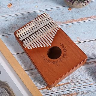 KIMISS カリンバ 親指ピアノ 17 キー マホガニー ポータブル 初心者楽器 LTK17S - すべての年齢層が簡単に演奏できます (自然)