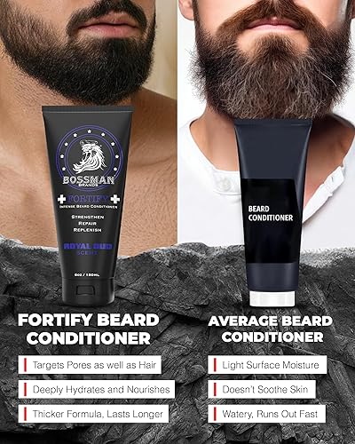 Vista 11 de Bossman Fortify - Acondicionador de barba intenso para hombres (aroma Vetiver X) – Hidrata, repone y protege con ingredientes naturales – Fórmula