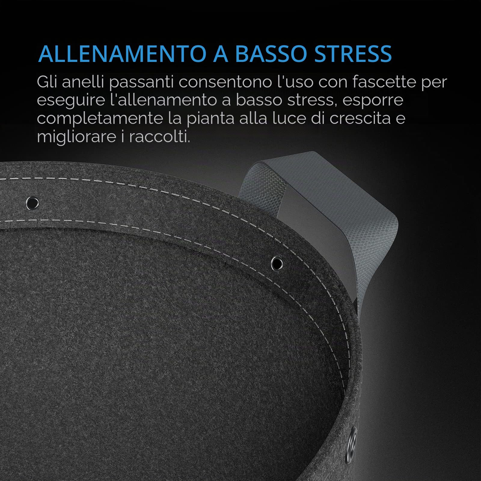 AC Infinity Sacchi per piante in tessuto non tessuto, ventilati, riutilizzabili, 500 g, in tessuto non tessuto, anelli multifunzionali, per allenare frutta, verdura e fiori, 18,9 l, confezione da 5