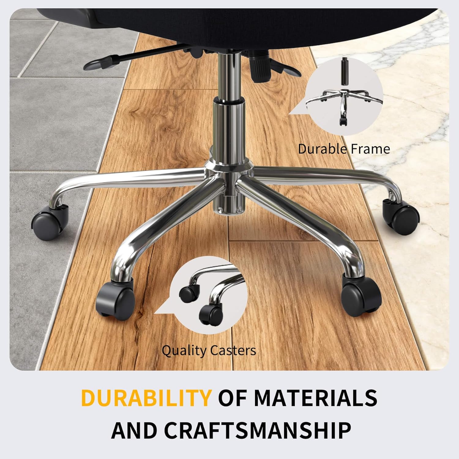 Logicfox Ergonomic Office Chair with Adaptive 2D Lumbar Support & Flip-Up Arms, Breathable Mesh Desk Chair for Back Pain Relief, Home Office Computer Chair with 400LBS Capacity