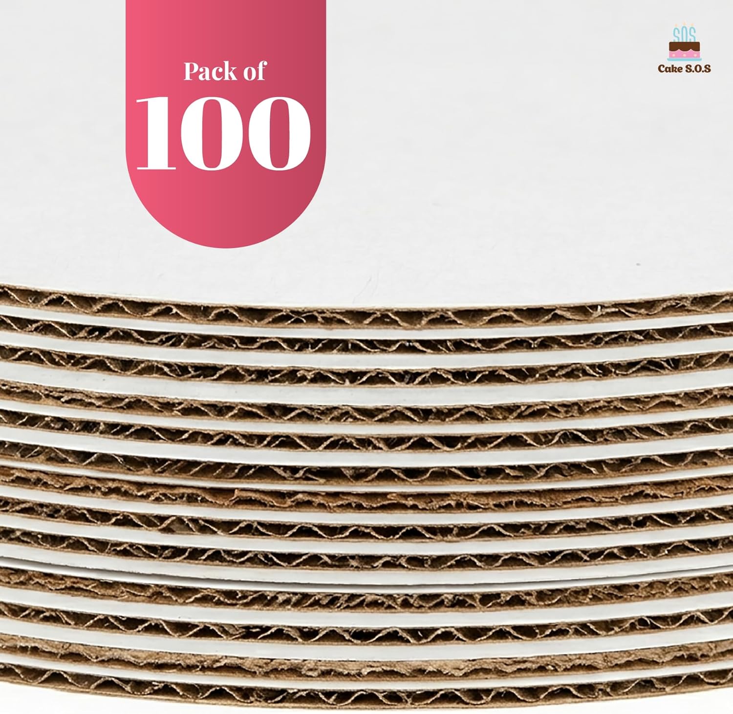 12 inch White Round Coated Cakeboard, Waxed Greaseproof, Disposable Cake Circle Sturdy Corrugated Base Boards Cardboard, Pack of 100 ct.